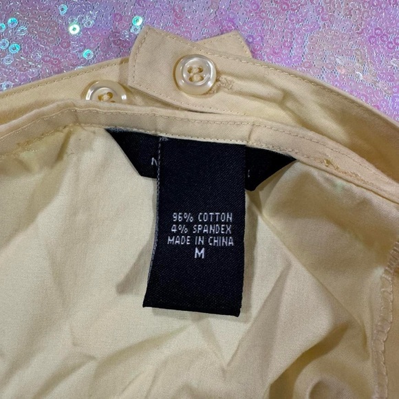 Moda International Light Yellow Button-Up Collared Ruffle Halterneck Top (M) ★ - Picture 8 of 8